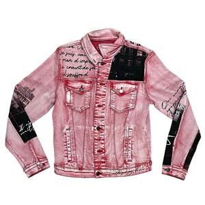 Si tu veux red men’s jeans jacket medium